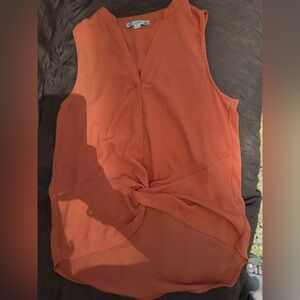 Iris Terracotta Dress with Knot Accent